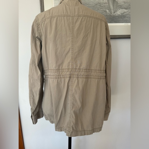 St Johns Bay Womens L Khaki Cotton Lightweight Utility Safari Jacket w/Pockets - Picture 2 of 4